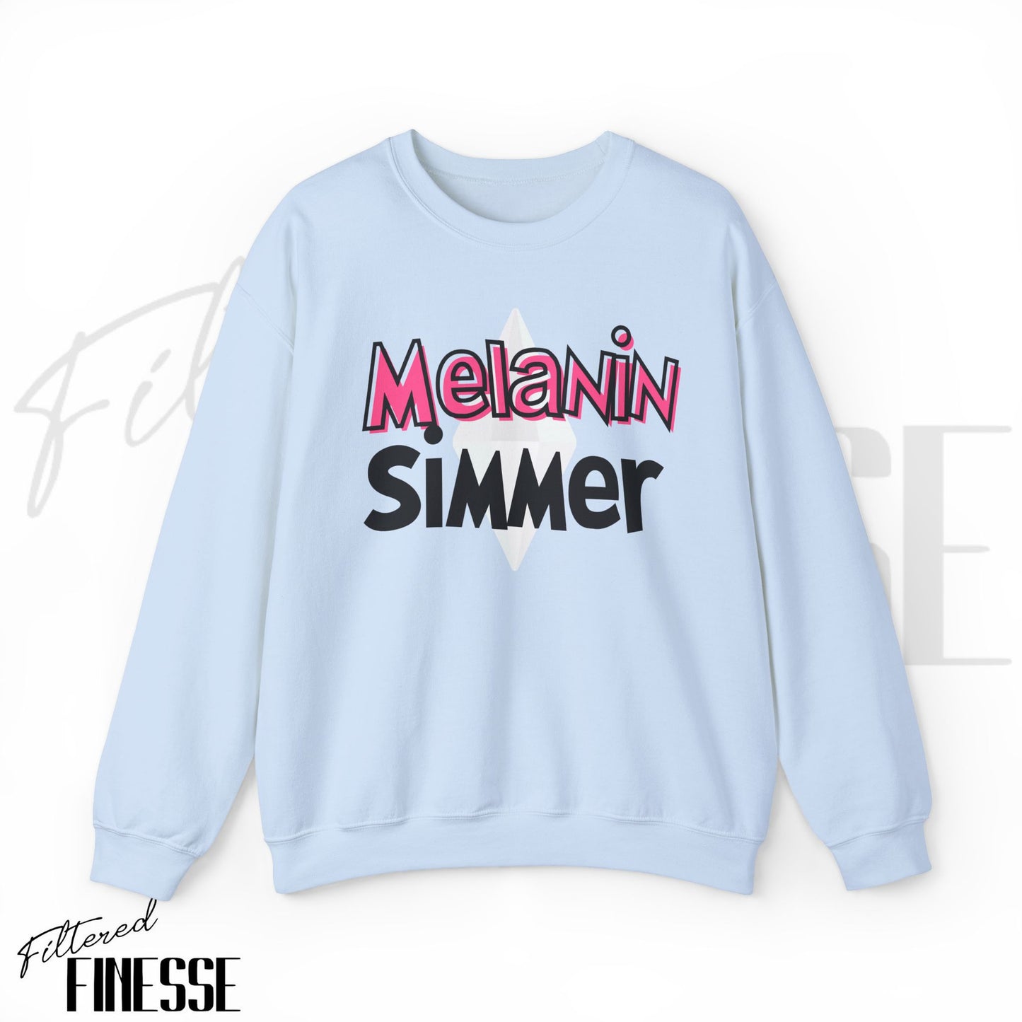 Melanin Simmer Platinum Plumbob Crewneck Sweatshirt