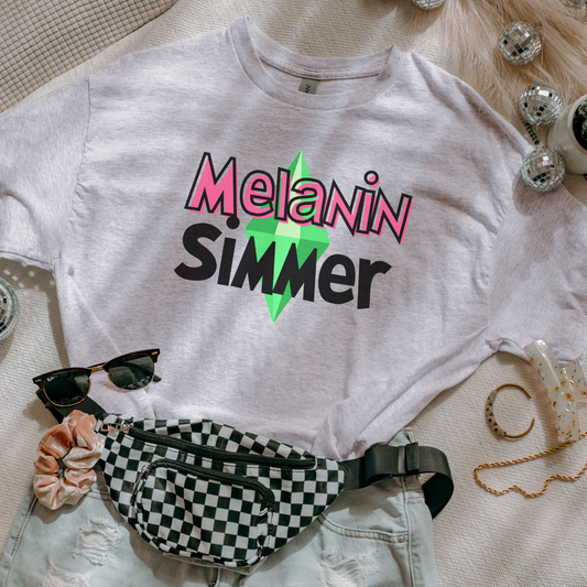 Melanin Simmer Green Plumbob Unisex T-Shirt