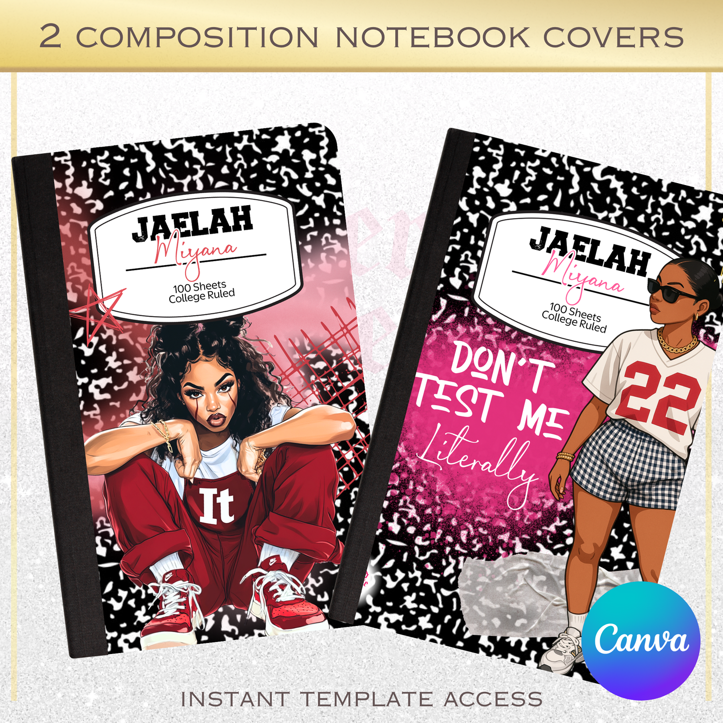 Composition Notebook Cover Template Bundle