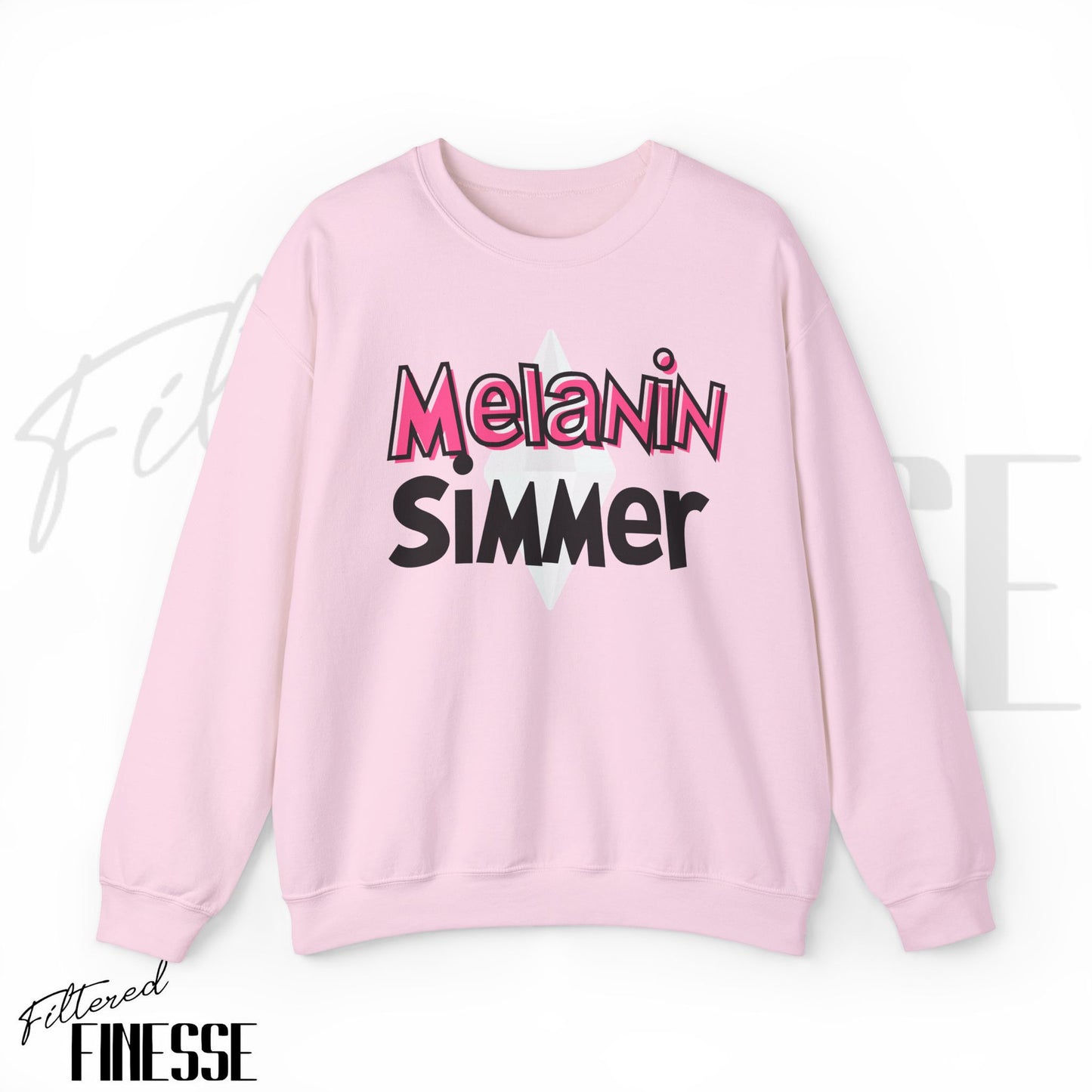 Melanin Simmer Platinum Plumbob Crewneck Sweatshirt