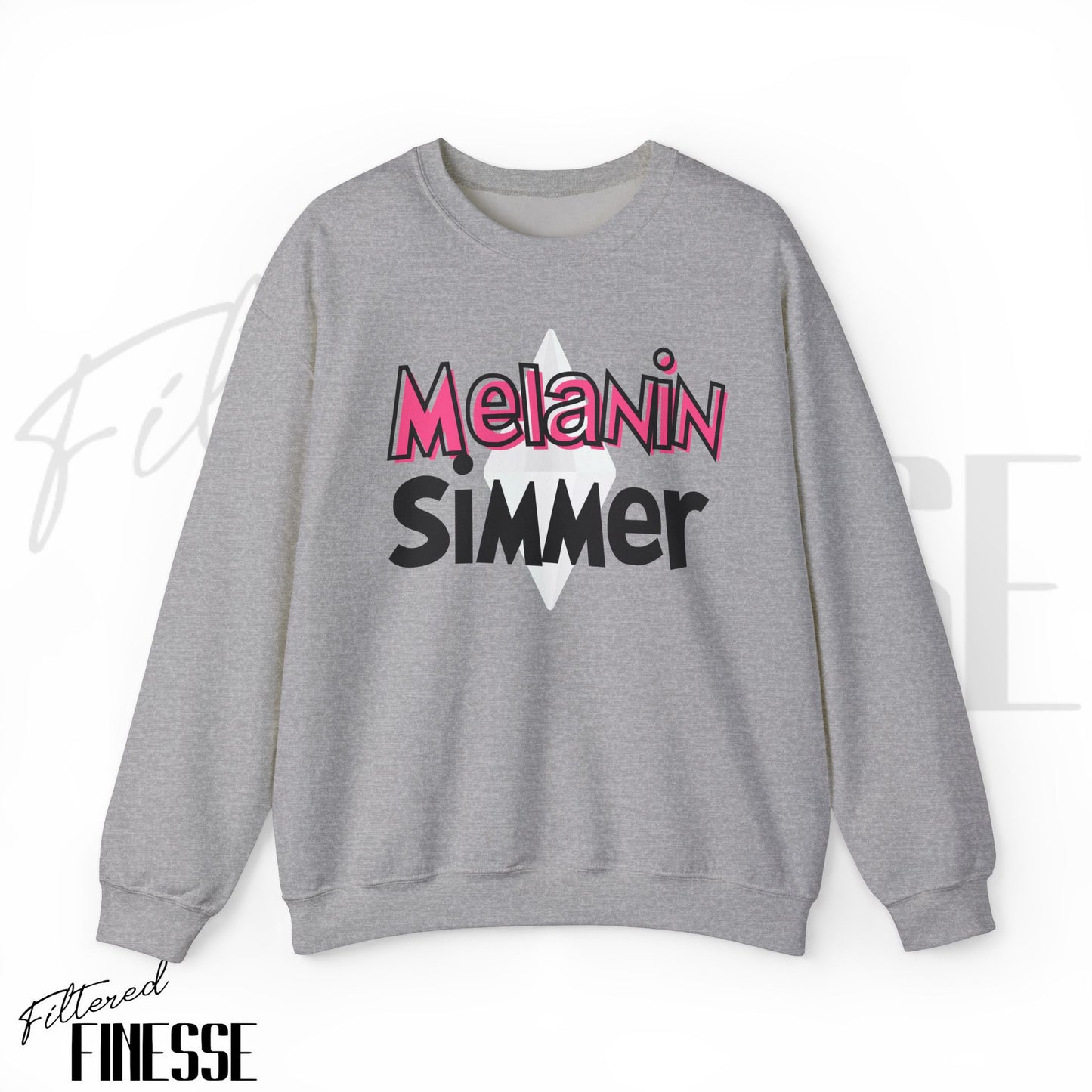 Melanin Simmer Platinum Plumbob Crewneck Sweatshirt