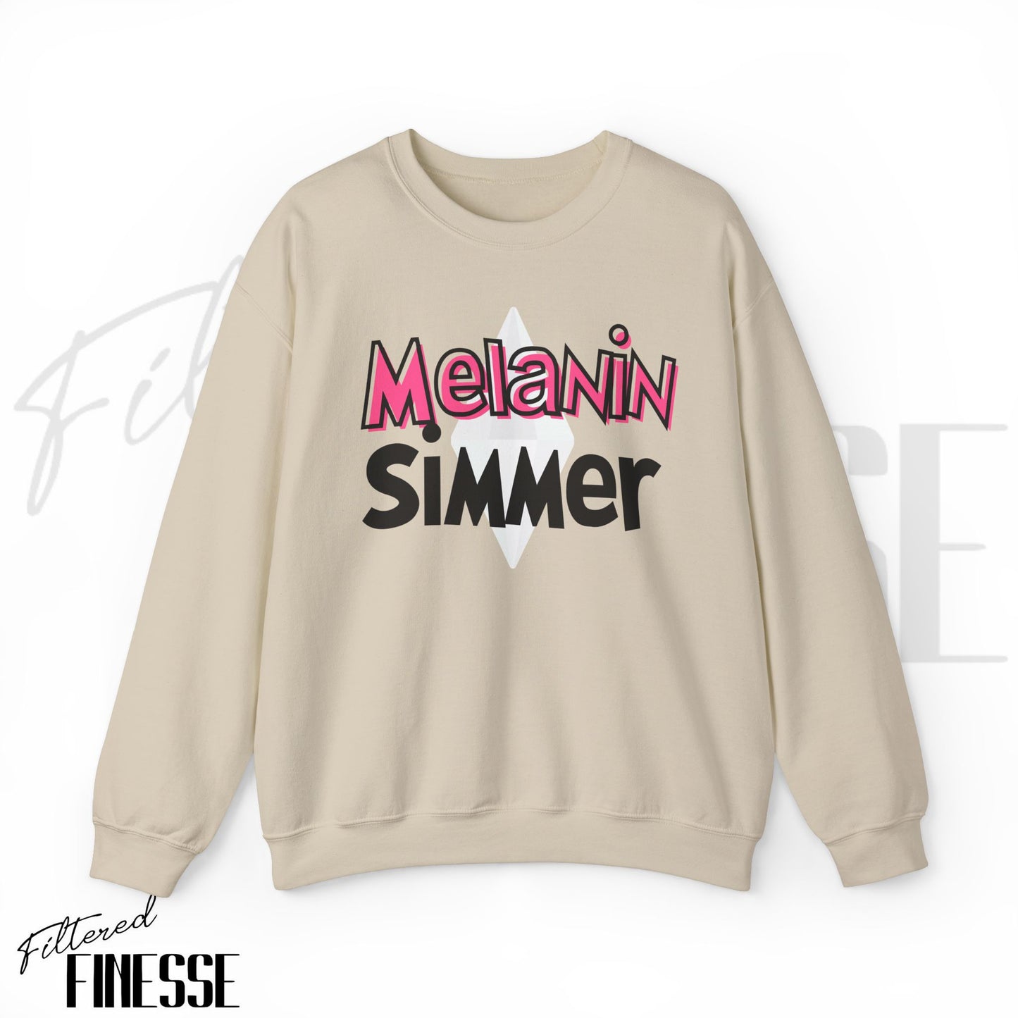 Melanin Simmer Platinum Plumbob Crewneck Sweatshirt