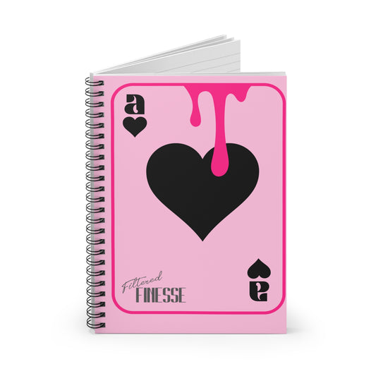 Pink Drippy Ace Notebook - Ruled Line