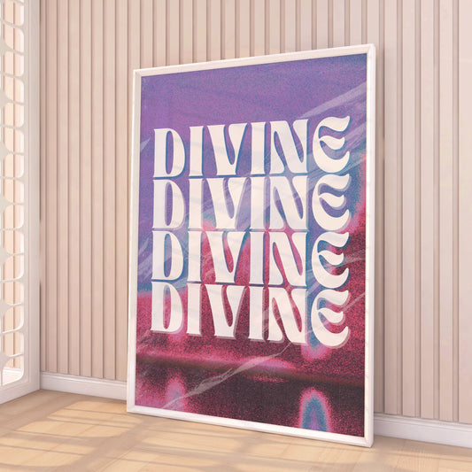 Divine Retro Physical Matte Poster Print