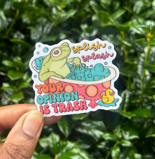You’re Opinions Trash Sanded Glitter Vinyl Sticker