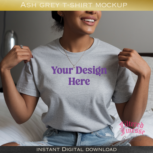 Trendy Grey T-Shirt Mockup