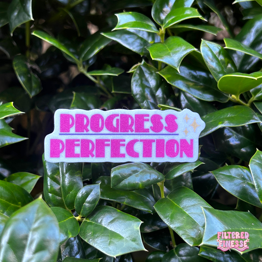 Progress over Perfection Sanded Glitter Vinyl Sticker