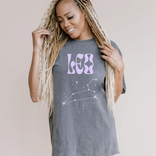 Leo Comfort Colors T-Shirt | Zodiac Star Sign Birthday