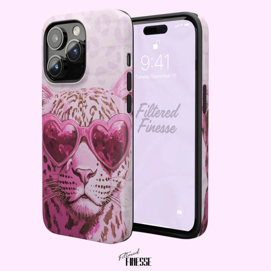 Pink Leopard Girly Aesthtic Bold iPhone 16 Tough Cases | iPhone 15 case