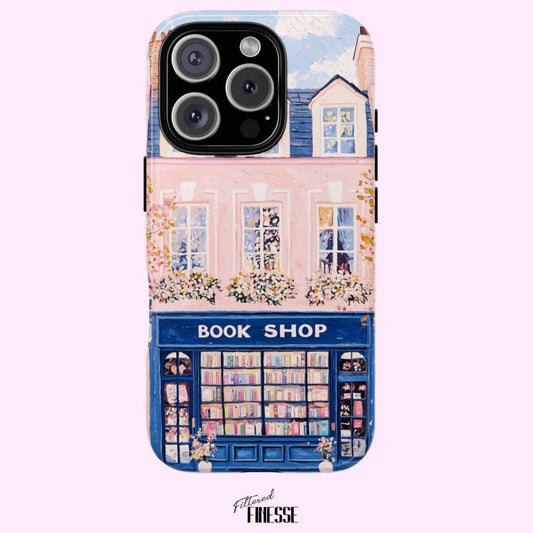Painted Bookstore Chic Pink Tough Phone Case
